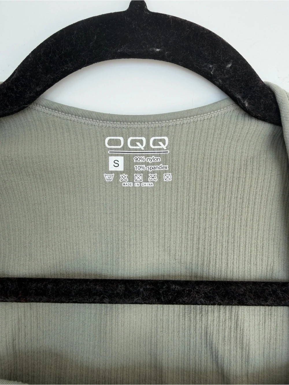 Women’s OQQ ribbed square neck bodysuit tank in Sage Green